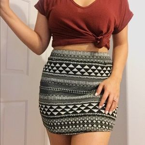 Tribal Print Cotton Skirt